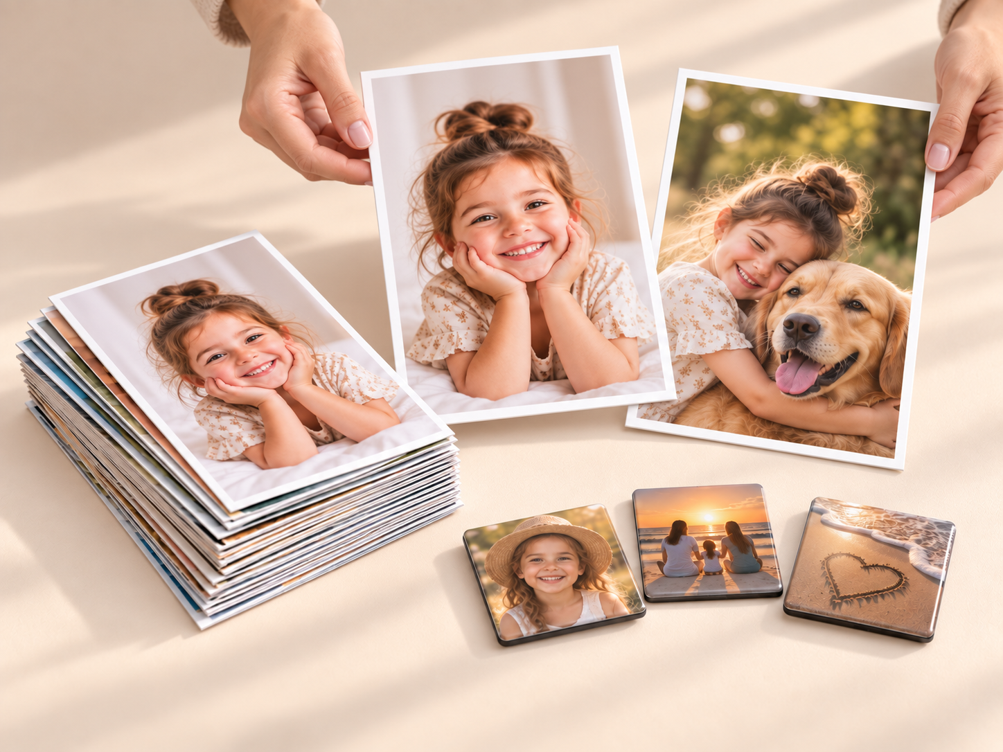 Combo 3 Coleção com fotos 10 por 15, duas fotos 15 por 21 e três fotoímãs 5 por 5